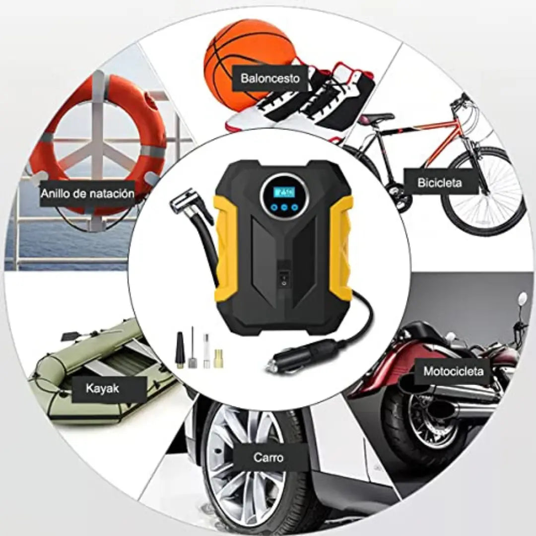 Inflador de Aire Portátil para Carro y Moto