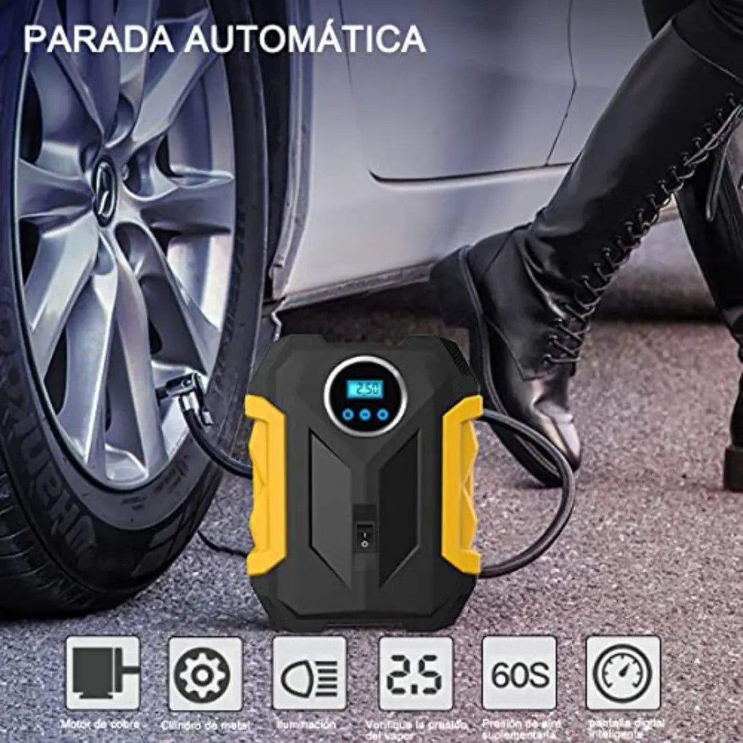 Inflador de Aire Portátil para Carro y Moto